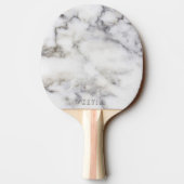 Raquette De Ping Pong Gris Faux Marbre Imprimer Monogramme (Dos)