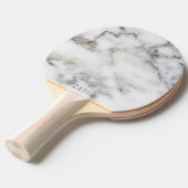 Raquette De Ping Pong Gris Faux Marbre Imprimer Monogramme (Devant Angle)
