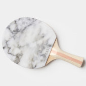 Raquette De Ping Pong Gris Faux Marbre Imprimer Monogramme (Côté)
