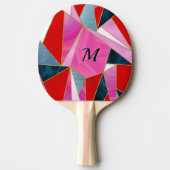 Raquette De Ping Pong gris rouge chic abstrait (Devant)