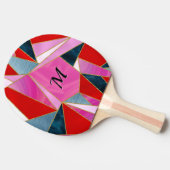 Raquette De Ping Pong gris rouge chic abstrait (Côté)