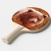 Raquette De Ping Pong Grizzly Bear Cub dans Fireweed Peinture Art de la (Devant Angle)