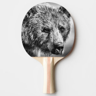 Raquette De Ping Pong Grizzly bear portrait ping pong paddle