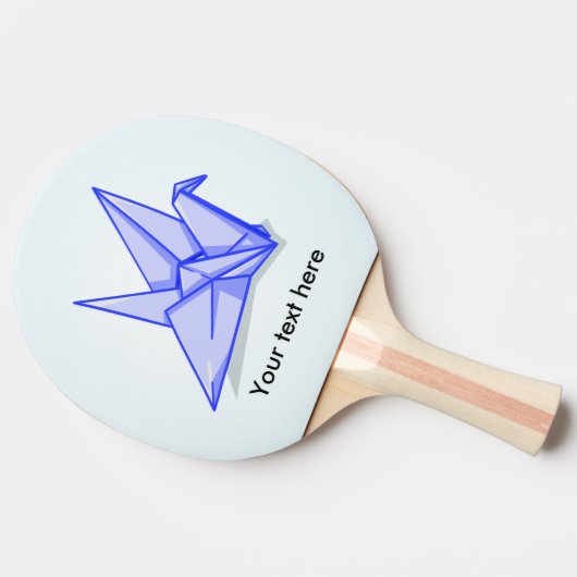 Raquette De Ping Pong Grue en papier bleu (Côté)