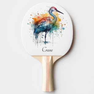 Raquette De Ping Pong Grue gracieuse : Art à l'aquarelle