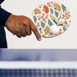 Raquette De Ping Pong Grue japonaise motif Sakura traditionnel japonais