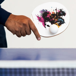 Raquette De Ping Pong Guerrier équitation cheval en aquarelle