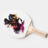 Raquette De Ping Pong Guerrier équitation cheval en aquarelle (Côté)