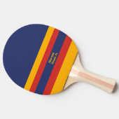 Raquette De Ping Pong Half and Stripes Horizontal Lines Blue Yellow Red (Côté)