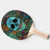 Raquette De Ping Pong Halloween Hippie Skull Thunder_cove (Côté)