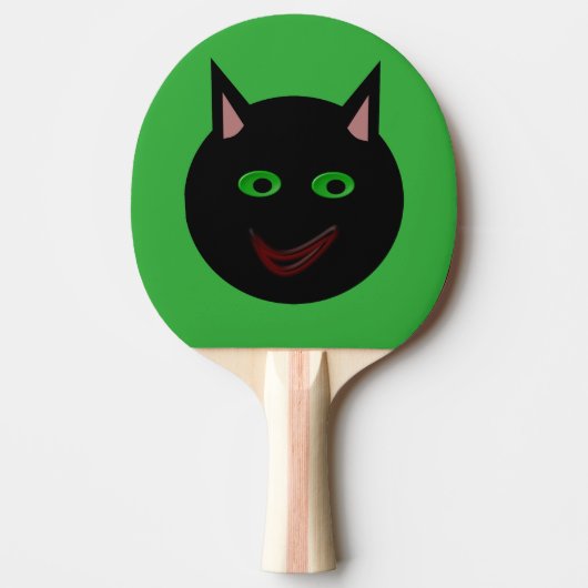 Raquette De Ping Pong Halloween Ping Ping Chat Noir (Devant)