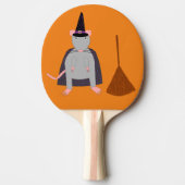 Raquette De Ping Pong Halloween sorcière rat et chambre (Devant)
