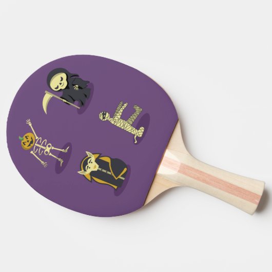 Raquette De Ping Pong Halloween Squelette Dracula Mummy Griffe Reaper (Côté)