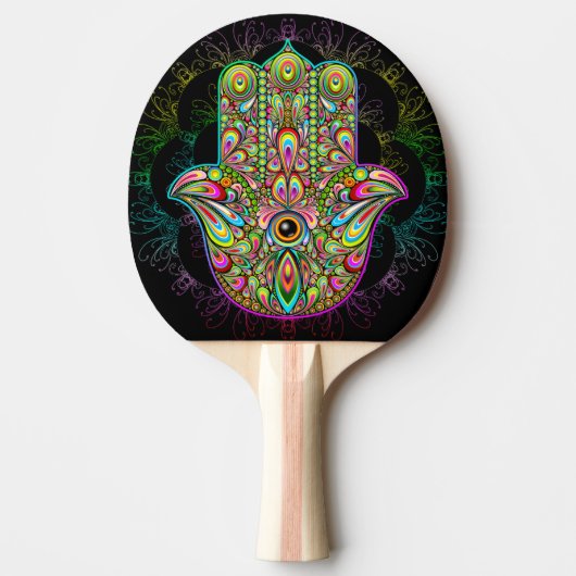 Raquette De Ping Pong Hamsa Fatma Main Psychedelic Art (Devant)