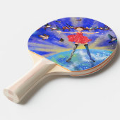 Raquette De Ping Pong Happy Girl with Birds (Devant Angle)