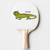 Raquette De Ping Pong Happy green iguana cartoon (Dos)