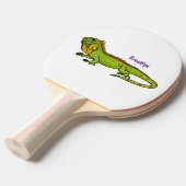 Raquette De Ping Pong Happy green iguana cartoon (Devant Angle)
