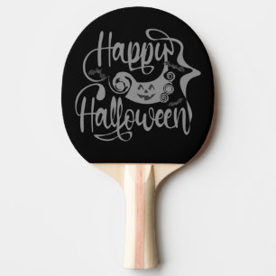 Raquette De Ping Pong Happy Halloween chauves-souris Jack-o'-lantern