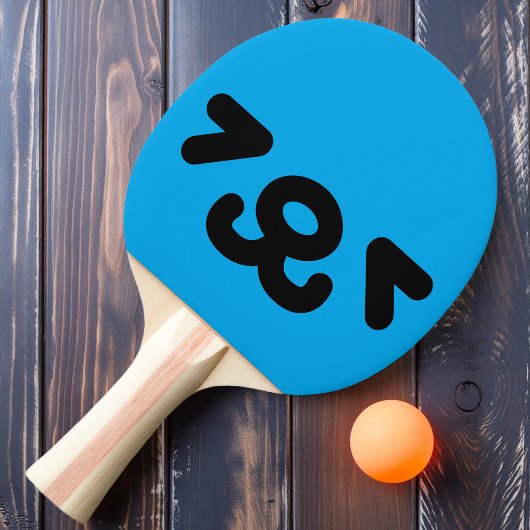 Raquette De Ping Pong Happy Puppy Face Blue