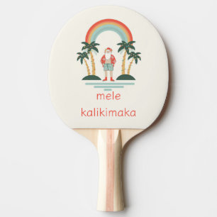 Raquette De Ping Pong Hawaïen/arc-en-ciel/Palms Père Noël