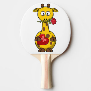 RAQUETTE DE PING PONG "HEUREUSE SAINTE-VALENTIN" GIRAFFE