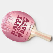 RAQUETTE DE PING PONG HEUREUSE SAINTE-VALENTIN PINK PARTIES SCINTILLANT (Côté)