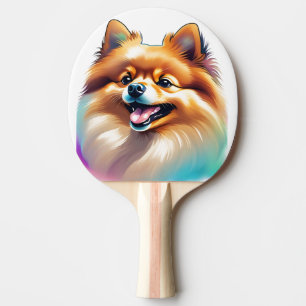 Raquette De Ping Pong Heureux chien de compagnie Poméranien