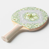 Raquette De Ping Pong Hibiscus & dentelle BLANC (Devant Angle)