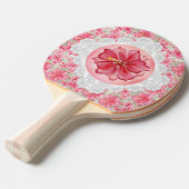Raquette De Ping Pong Hibiscus & dentelle RED (Devant Angle)