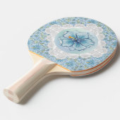 Raquette De Ping Pong Hibiscus & dentelle TURQUOISE (Devant Angle)