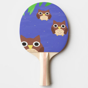 Raquette De Ping Pong hibou peinture art