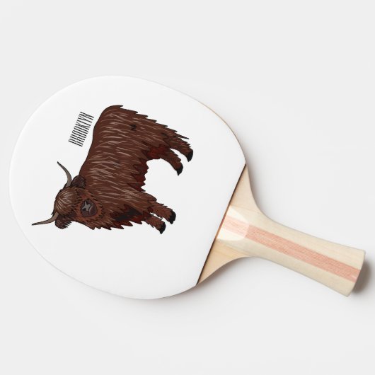 Raquette De Ping Pong Highland cow (Côté)