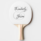 Raquette De Ping Pong His & Her Script Names, Black & Grey (Dos)