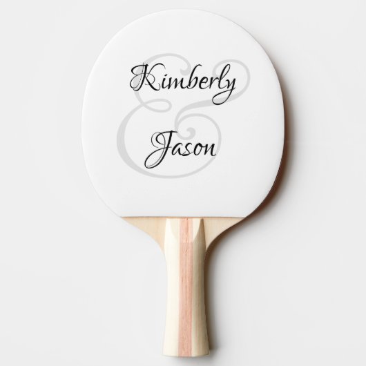 Raquette De Ping Pong His & Her Script Names, Black & Grey (Dos)