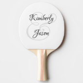 Raquette De Ping Pong His & Her Script Names, Black & Grey (Devant)
