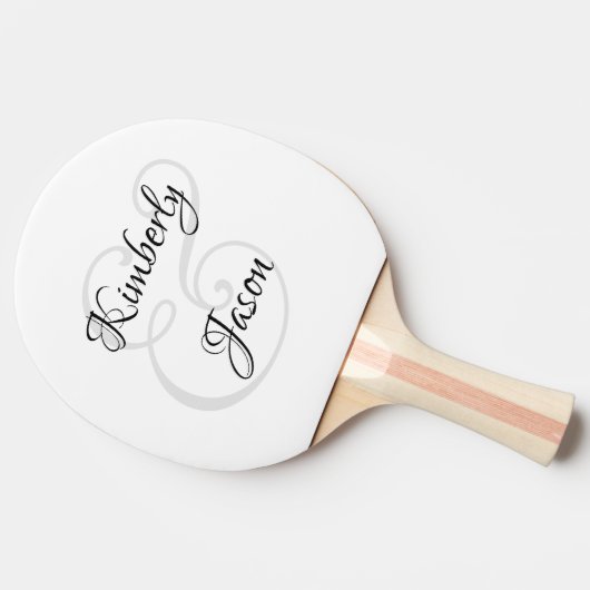 Raquette De Ping Pong His & Her Script Names, Black & Grey (Côté)