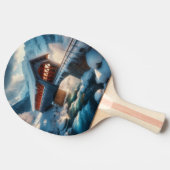 Raquette De Ping Pong Hiver, pont enneigé et rivière (Côté)