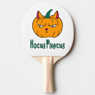 Raquette De Ping Pong Hocus pawcus Halloween citrouille ginger cat magie