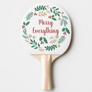 Raquette De Ping Pong Holly Berry Pine Wreath Joyeux tout Photo