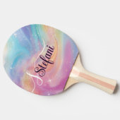 Raquette De Ping Pong Holographique Iridescente Rainbow Unicorn Monogram (Côté)