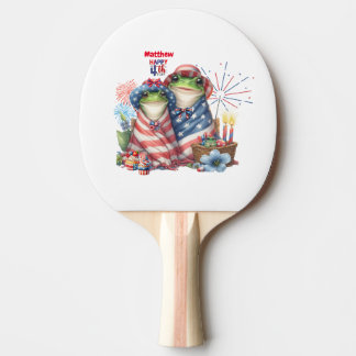 Raquette De Ping Pong "Hoppy" 4 juillet Conception de grenouilles du Jou