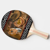 Raquette De Ping Pong Horse cowboy Hat Lasso Western (Côté)