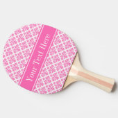 Raquette De Ping Pong Hot Pink 2 Wht Damask #3 Hot Pink Nom Monogram (Côté)