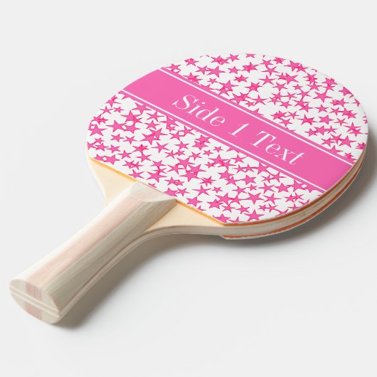 Raquette De Ping Pong Hot Rose 2 Étoiles Blanc BG, Hot rose Nom Monogram (Devant Angle)