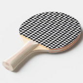 Raquette De Ping Pong Houndstooth noir et blanc par Shirley Taylor (Devant Angle)