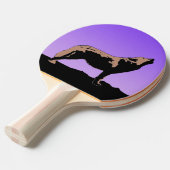 Raquette De Ping Pong Howling Wolf at Sunset - Art faunique original (Devant Angle)