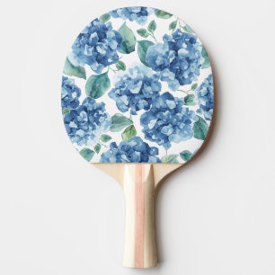 Raquette De Ping Pong Hydrangea Blues   Motif Fleur Fleurs Aquarelle