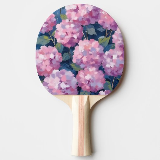 Raquette De Ping Pong Hydrangeas Florales Rose Tendre (Devant)
