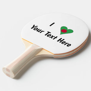 Raquette De Ping Pong I (Bangladesh Flag Heart Love) Personnalisé