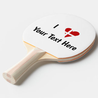 Raquette De Ping Pong I (Drapeau Danois En Forme De Coeur Drôle) Votre T